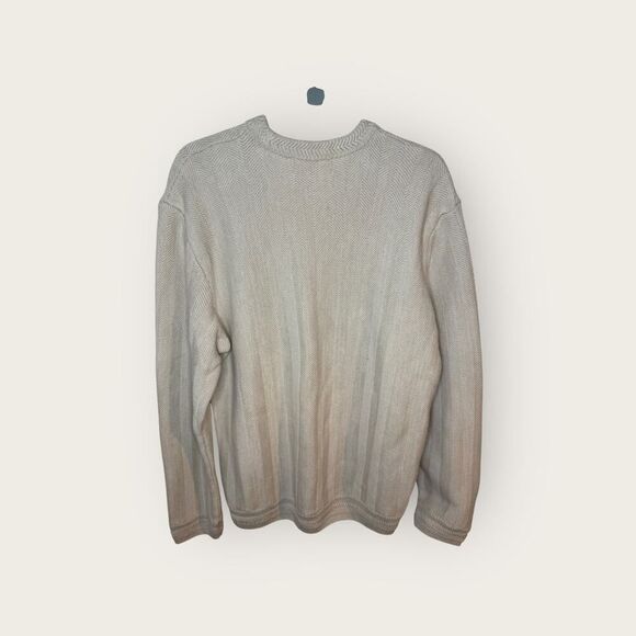 Chaps Cream Knit Chunky Sweater Mens Size XL - Picture 2 of 4